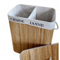 Coș de rufe din bambus cu două compartimente, cu capac, 100l, natur