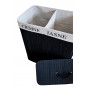 Coș de rufe din bambus negru de 100l cu capac