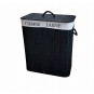 Coș de rufe din bambus negru de 100l cu capac