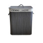 Coș de rufe din bambus de 100l cu capac în culoarea gri