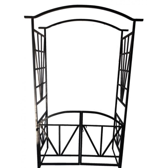 Pergolă de grădină cu poartă 114x45x208 cm