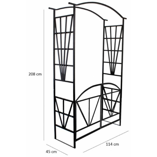 Pergolă de grădină cu poartă 114x45x208 cm