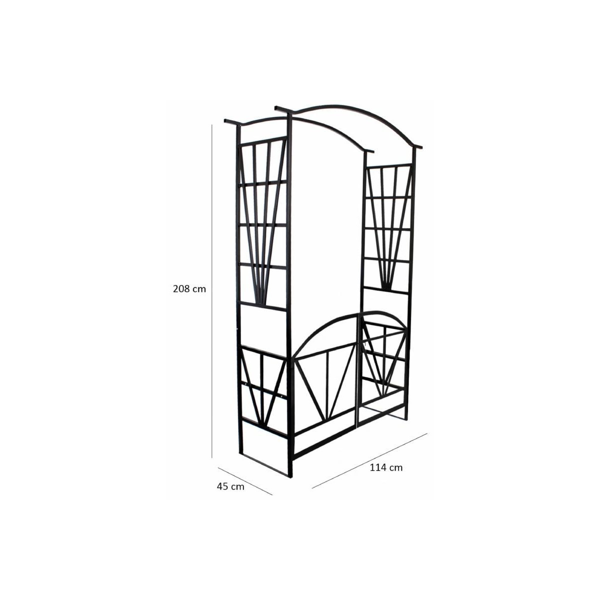Pergolă de grădină cu poartă 114x45x208 cm