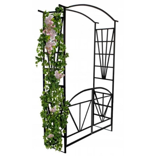 Pergolă de grădină cu poartă 114x45x208 cm
