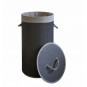 Coș de rufe rotund din bambus, culoare gri, 60l
