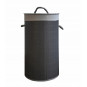 Coș de rufe rotund din bambus, culoare gri, 60l