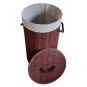 Coș de rufe rotund din bambus maro, 60l