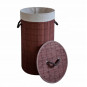 Coș de rufe rotund din bambus maro, 60l