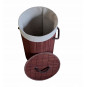 Coș de rufe rotund din bambus maro, 60l