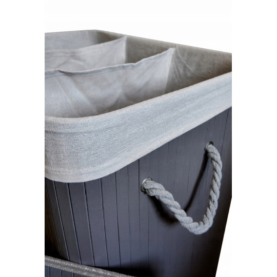 Coș gri pentru rufe cu capac și capacitate de 150 litri