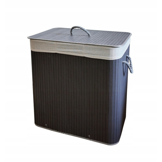 Coș gri pentru rufe cu capac și capacitate de 150 litri