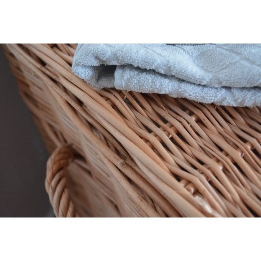 Coș elegant din răchită de culoare wenge pentru rufe, cu o înălțime de 50 cm