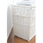Coș din răchită pentru rufe, de culoare albă, înălțime 50cm