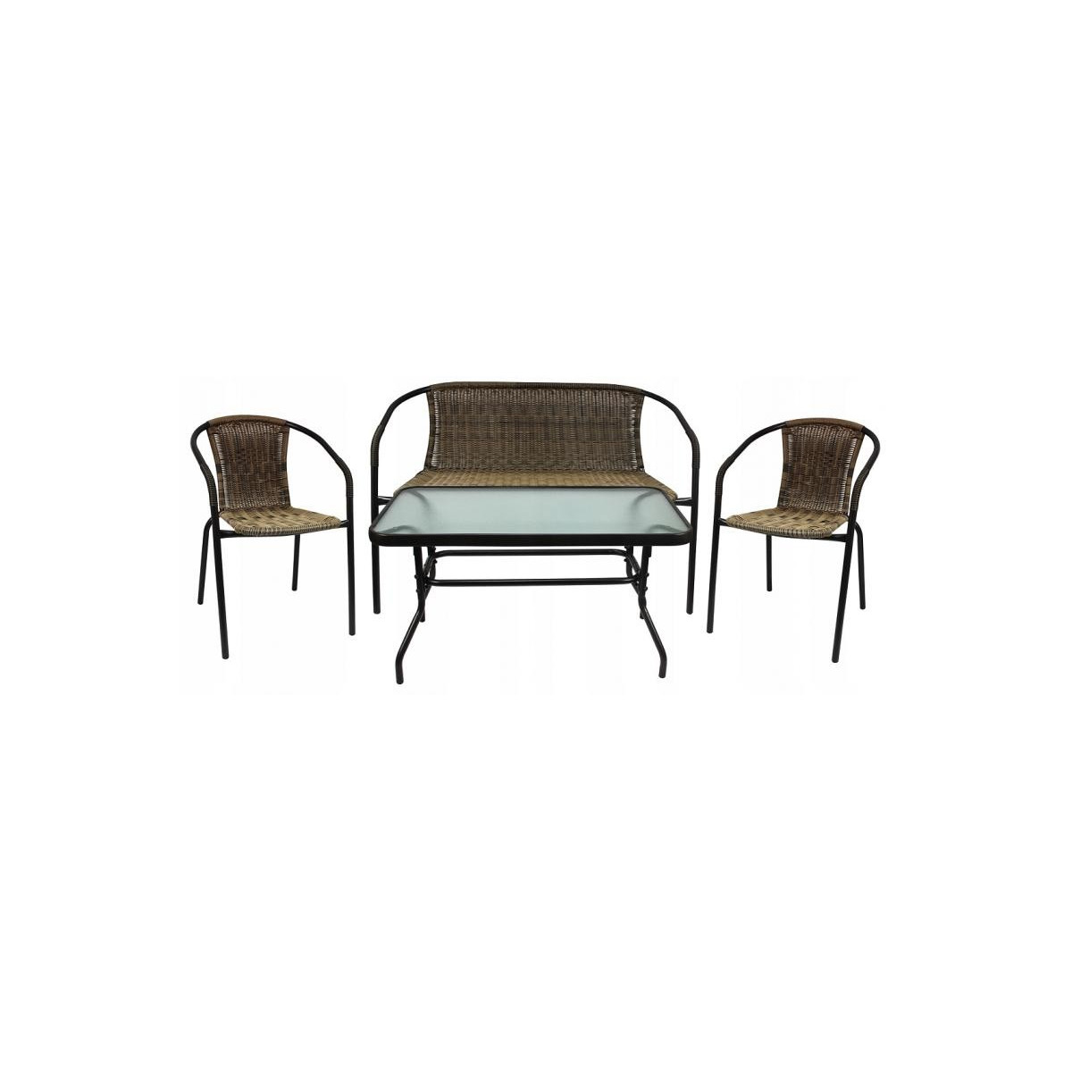 Set de mobilier din ratan pentru terasă în culoarea maro