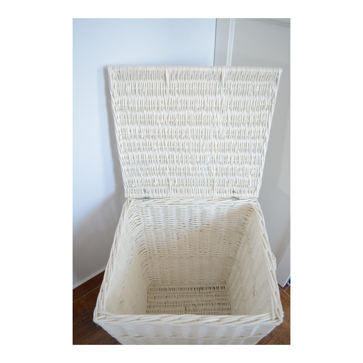 Coș alb din ratan de 60 cm pentru rufe