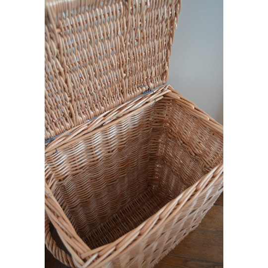 Coș de rufe rectangular de 50 cm din răchită naturală