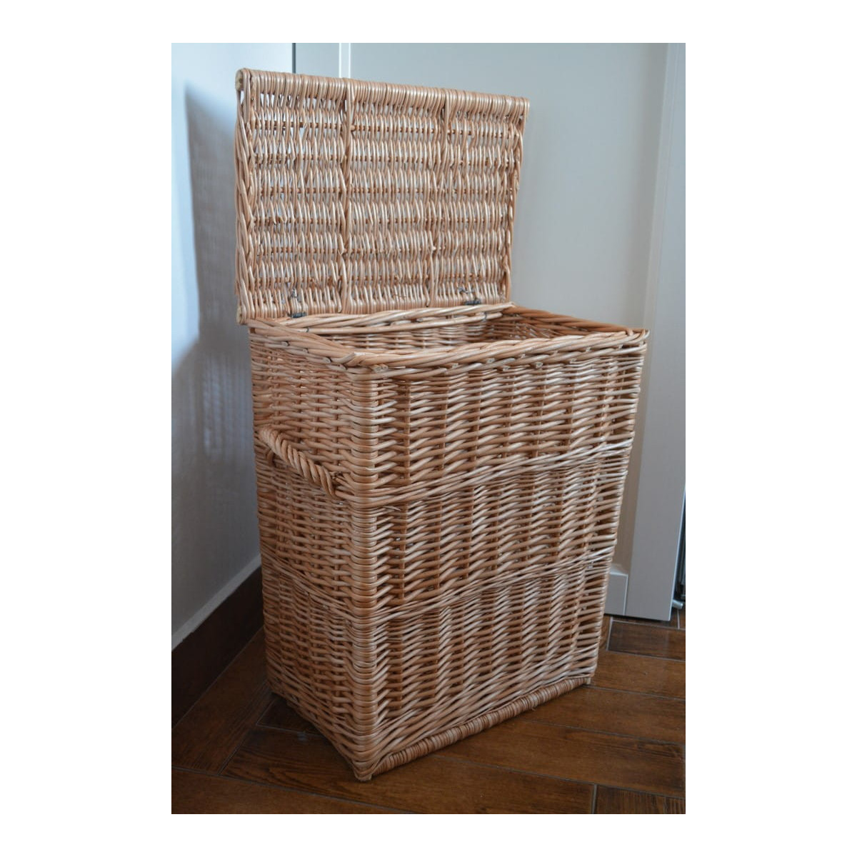 Coș de rufe rectangular de 50 cm din răchită naturală