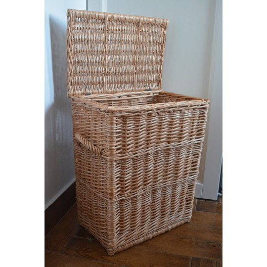 Coș mare dreptunghiular pentru rufe, culoare wenge, 60 cm