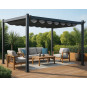 Pergolă metalică de grădină pentru terasă, cu dimensiunea de 3x4, de culoare gri.