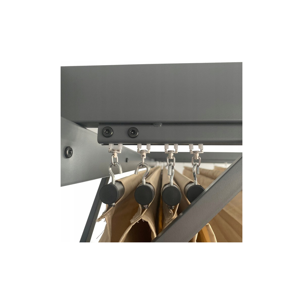 Pergolă metalică de grădină pentru terasă, cu dimensiunea de 3x4, de culoare gri.