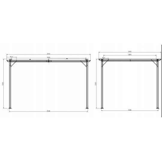 Pergolă metalică de grădină pentru terasă, cu dimensiunea de 3x4, de culoare gri.
