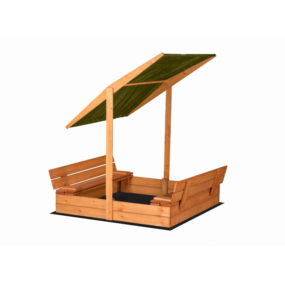 Pătuț de nisip închis 120 x 120 cu acoperiș