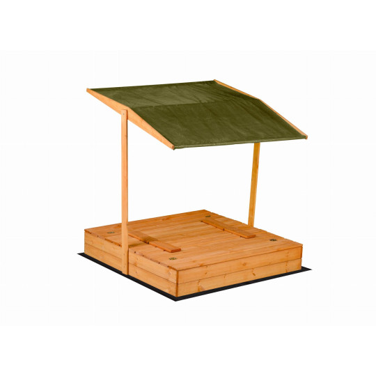 Pătuț de nisip închis 120 x 120 cu acoperiș