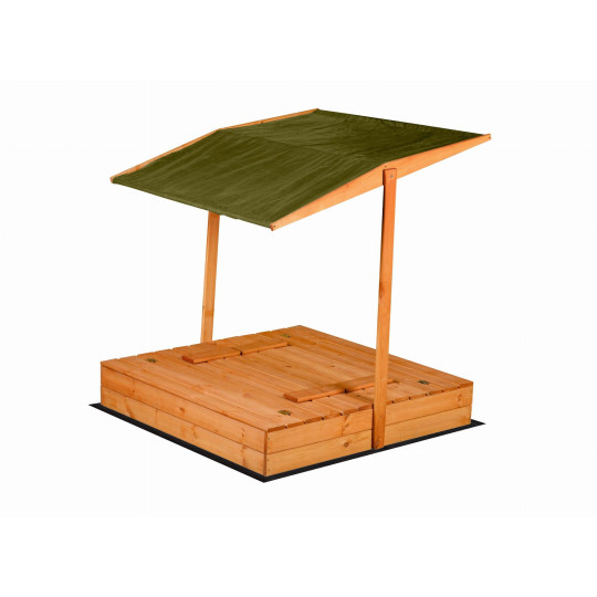 Pătuț de nisip închis 120 x 120 cu acoperiș