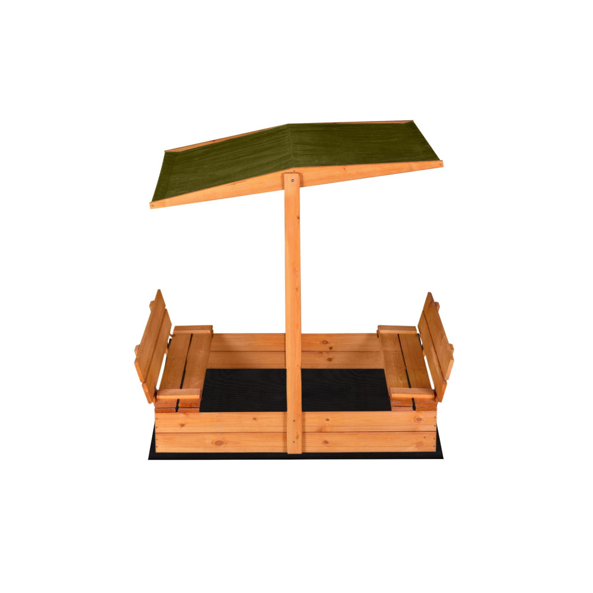 Pătuț de nisip închis 120 x 120 cu acoperiș