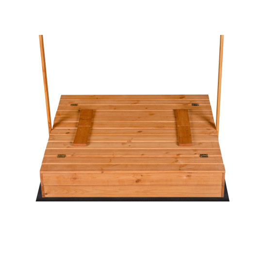 Pătuț de nisip închis 120 x 120 cu acoperiș