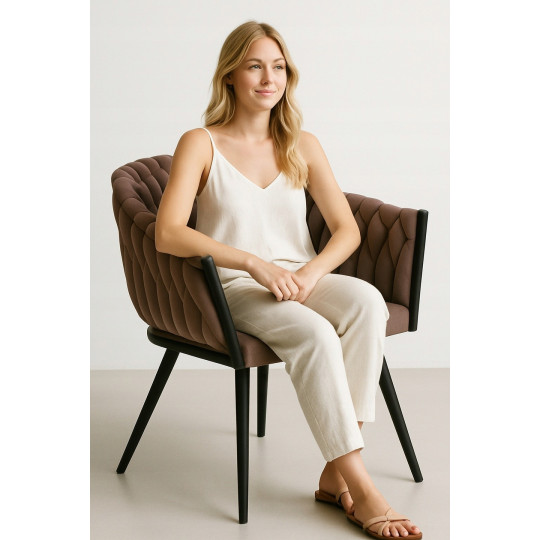 Scaun elegant PRINCESS în culoarea roz cu catifea