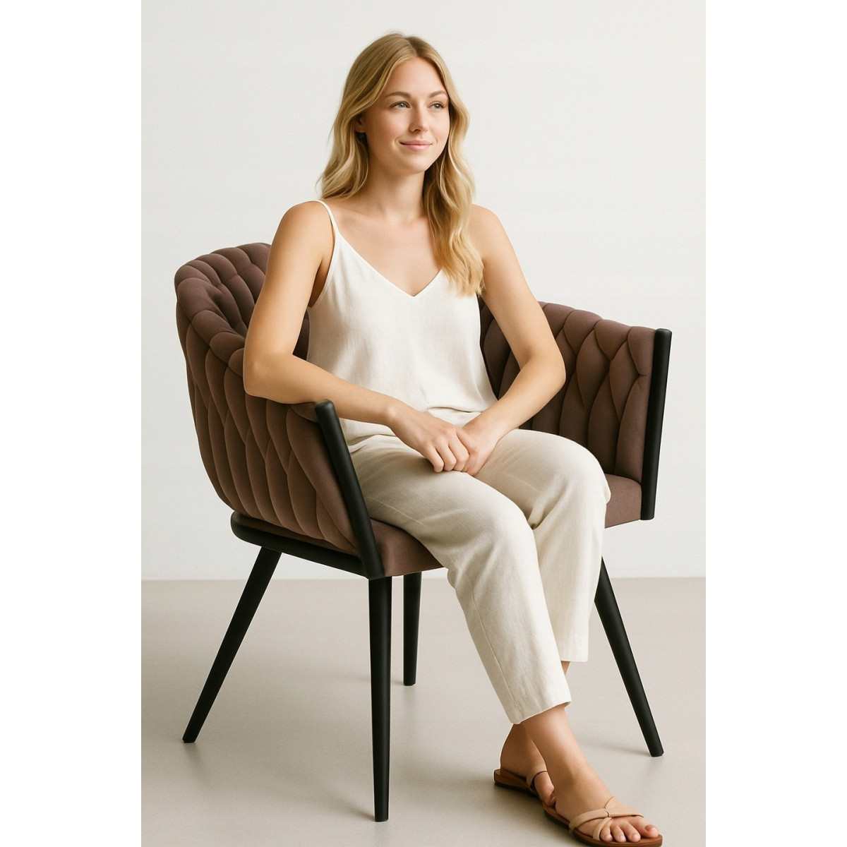 Scaun elegant PRINCESS în culoarea roz cu catifea