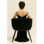 Scaune de dining tapitate de culoare neagră PRINCESS
