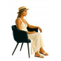 Scaun elegant albastru PRINCESS cu picioare din metal