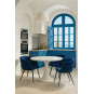 Scaun elegant albastru PRINCESS cu picioare din metal