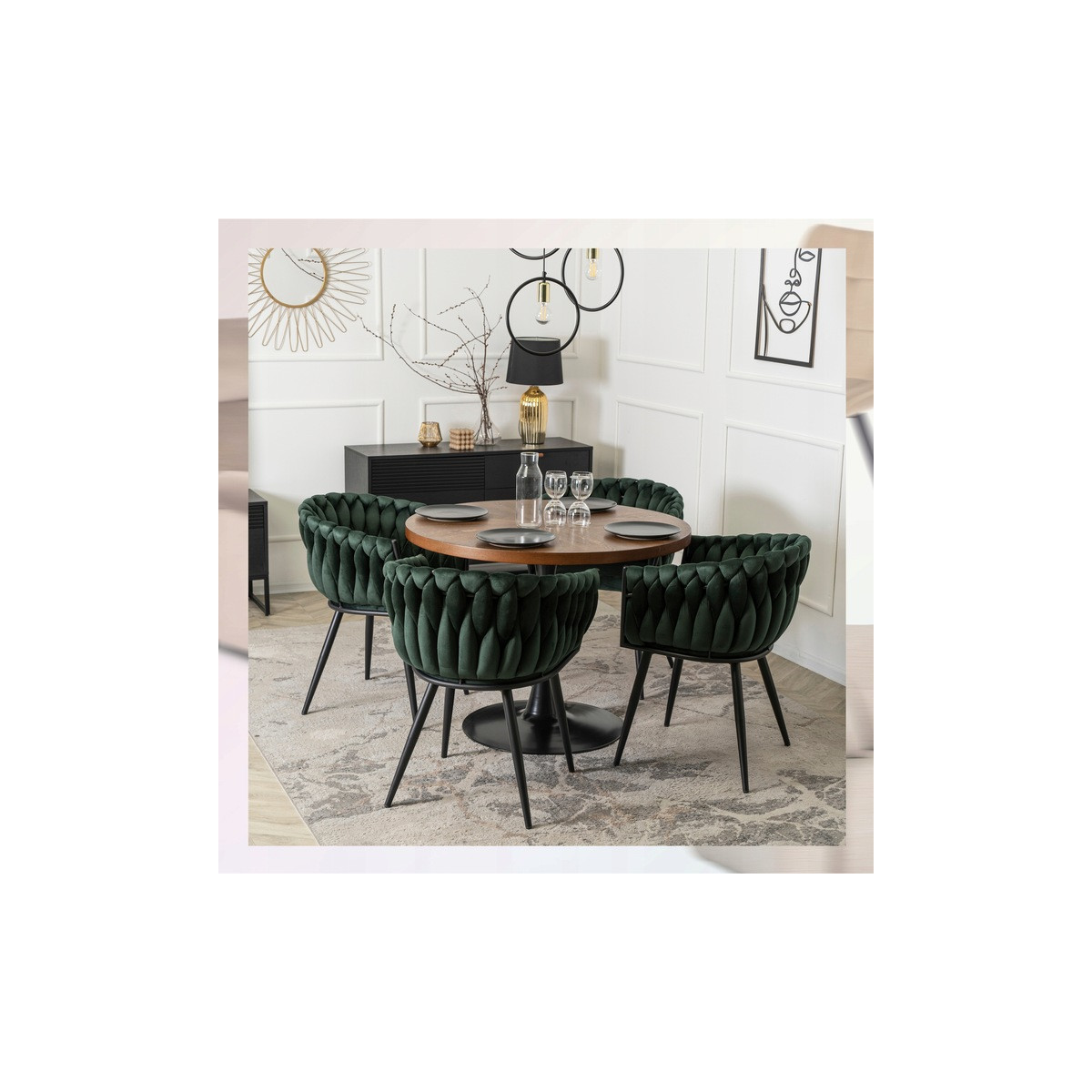 Scaunul de lux PRINCESS în culoarea verde pentru interior