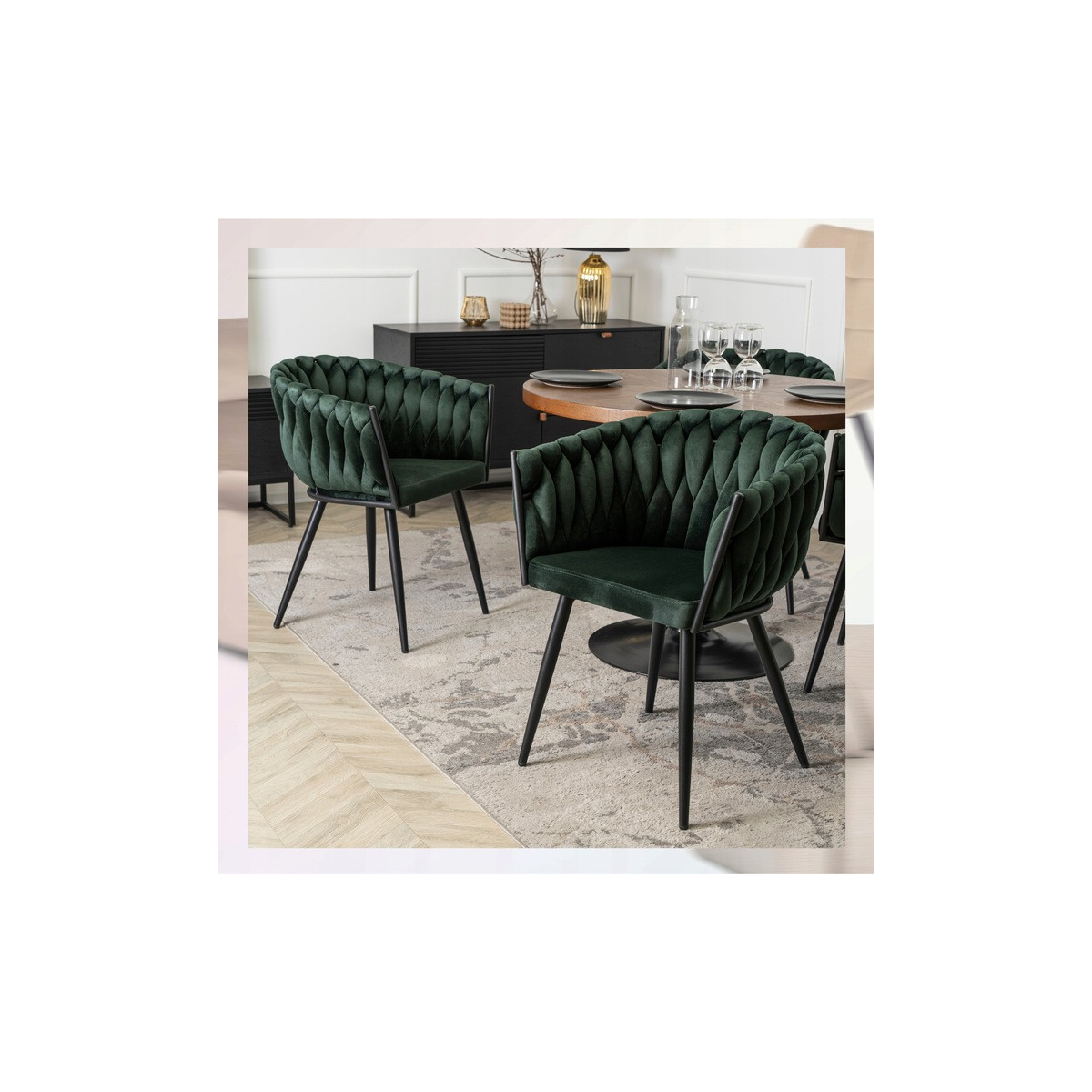 Scaunul de lux PRINCESS în culoarea verde pentru interior