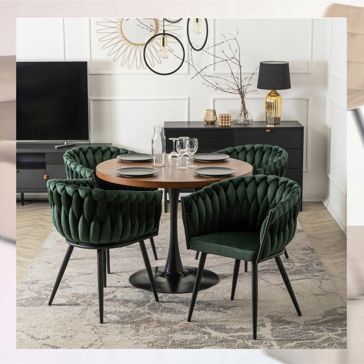 Scaunul de lux PRINCESS în culoarea verde pentru interior