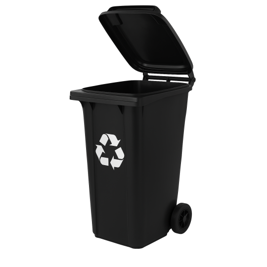 Coșuri de gunoi de 120 L de culoare neagră