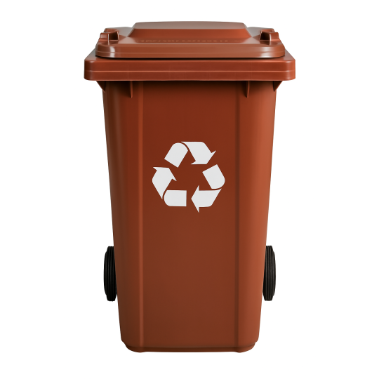 Containere de gunoi maro de 120 L cu roți și capac