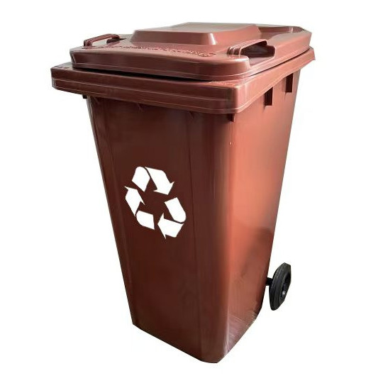 Containere de gunoi maro de 120 L cu roți și capac