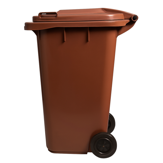 Containere de gunoi maro de 120 L cu roți și capac