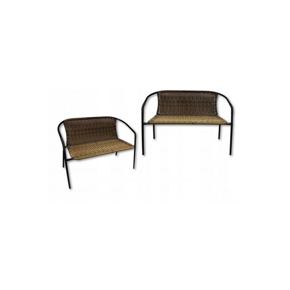 Set de mobilier din ratan pentru terasă în culoarea maro