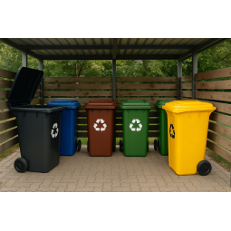 Coș de gunoi profesional de 120L de culoare verde