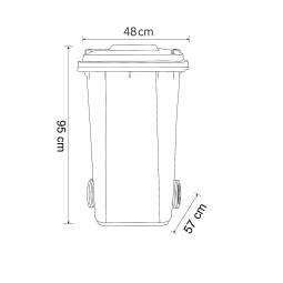 Coș de gunoi profesional de 120L de culoare verde