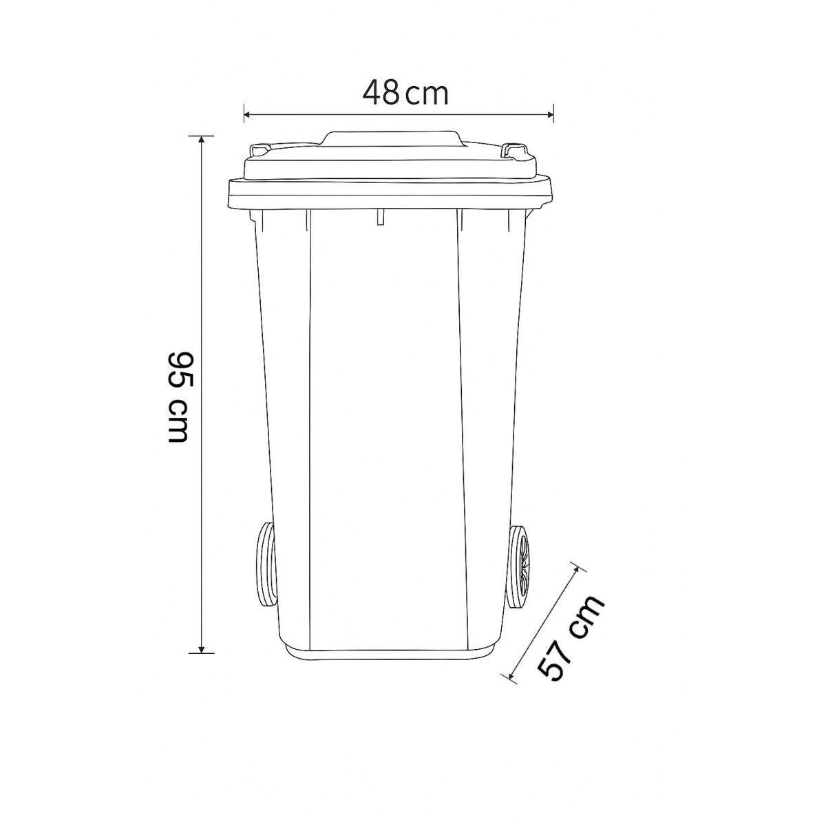 Containere de gunoi de 120L cu roți de culoare galbenă