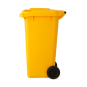 Containere de gunoi de 120L cu roți de culoare galbenă