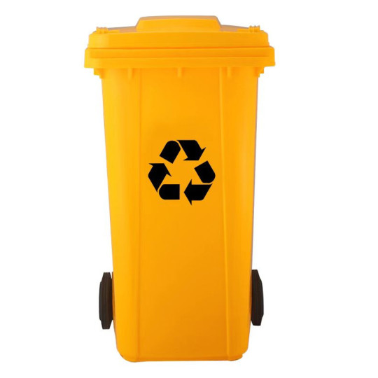 Containere de gunoi de 120L cu roți de culoare galbenă