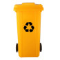 Containere de gunoi de 120L cu roți de culoare galbenă
