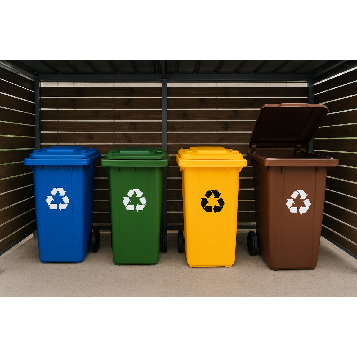 Coș de gunoi de 240L cu roți - plastic HDPE